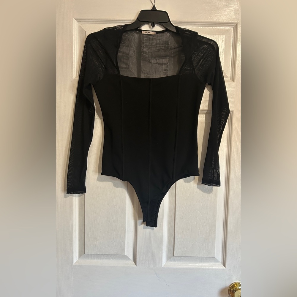 Elegant Black Long Sleeve Bodysuit